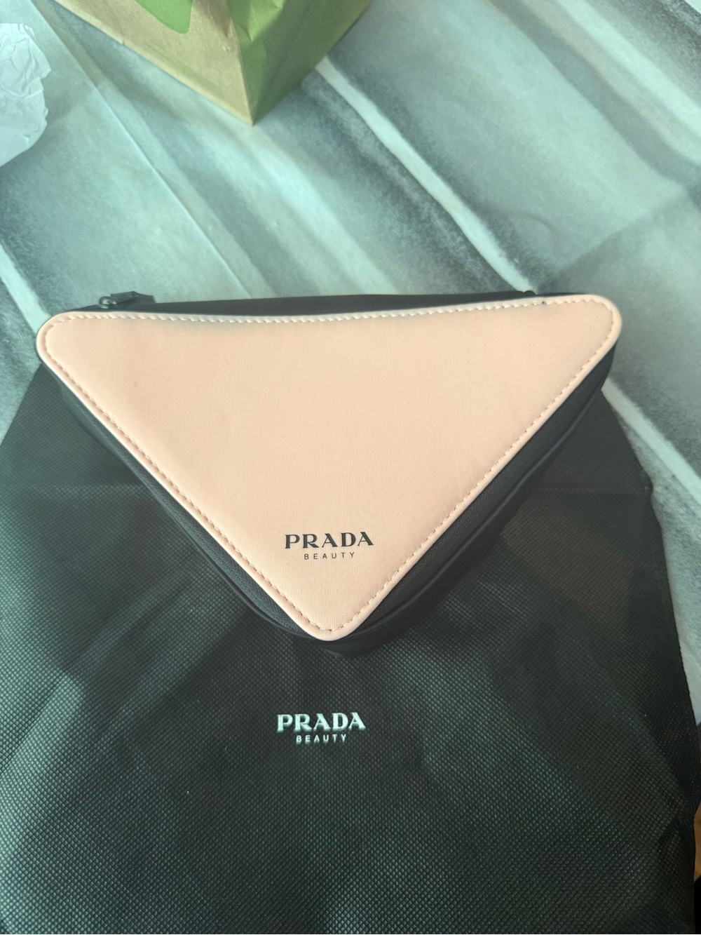 Prada Pink Triangle Cosmetic Case